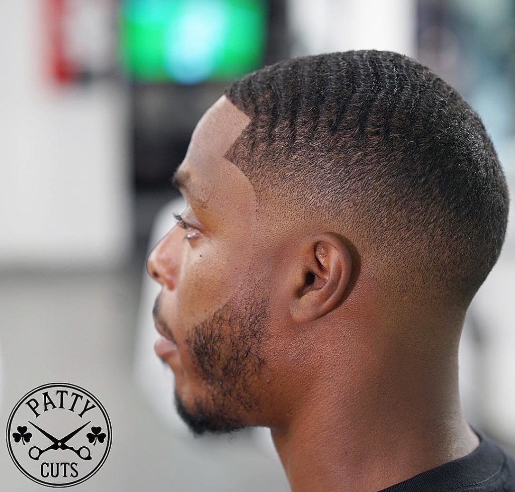 Black man cut with trim lines