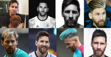 collage fotos de cortes de cabello leo messi